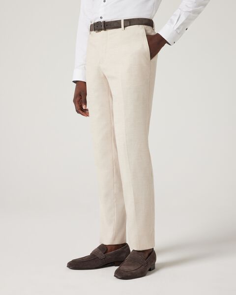 Regular Stretch Textured Tailored Pant, Natural, hi-res
